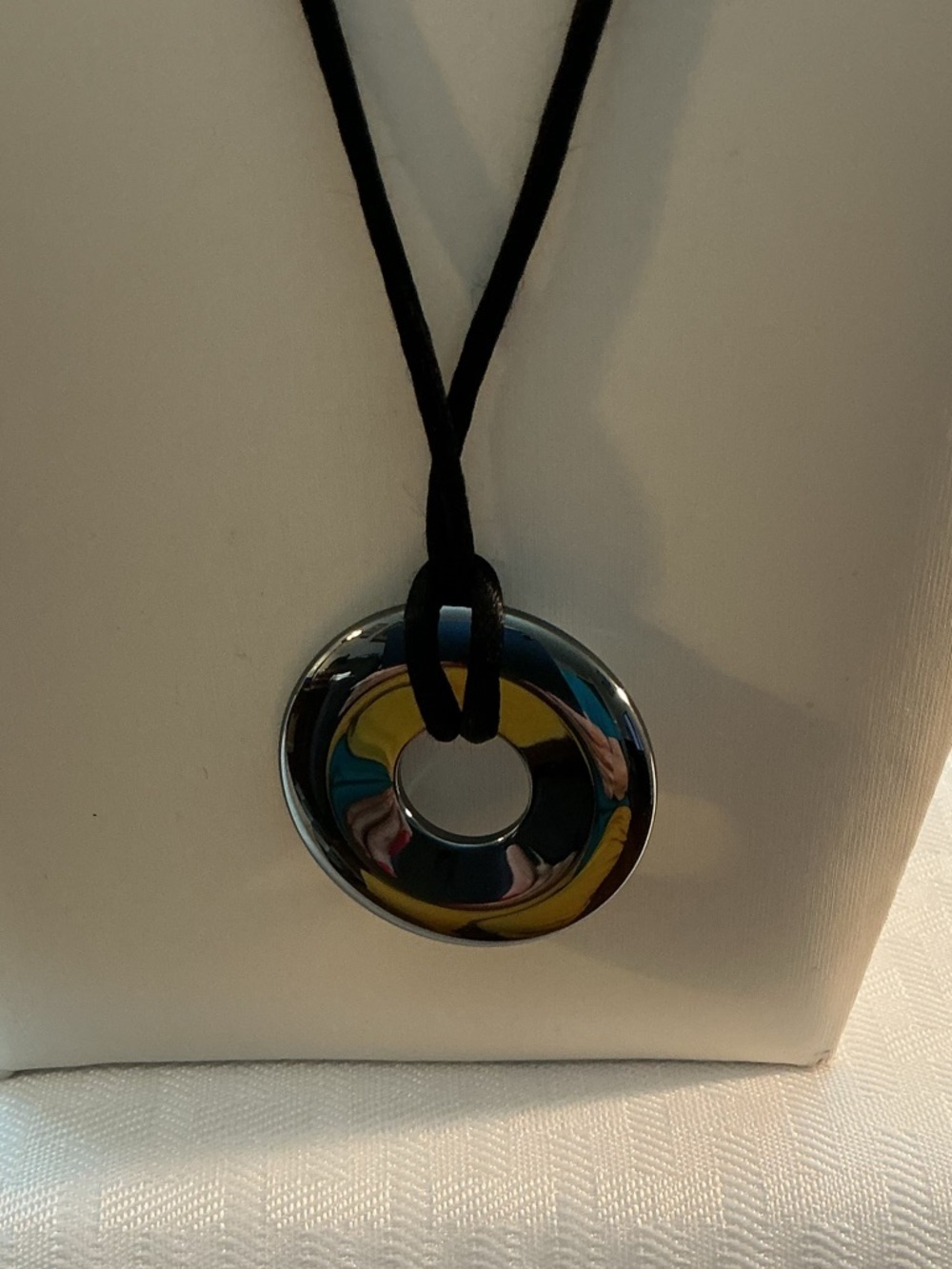 Natural Hematite Pi Stone Pendant Necklace and Earrings Set - Picture 2 of 5